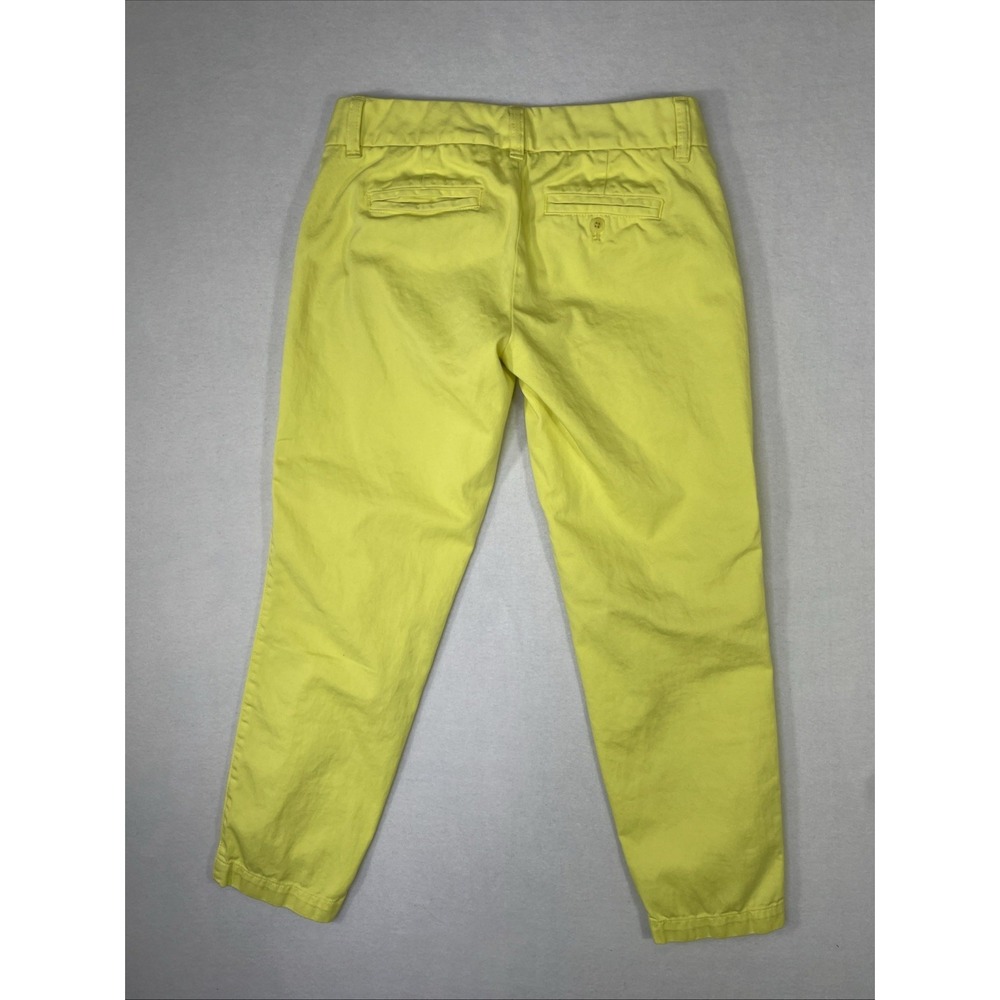 J.Crew Women's Size 0 Scout Chino Pants Yellow 100% Cotton Cropped (29x25) - Picture 10 of 10